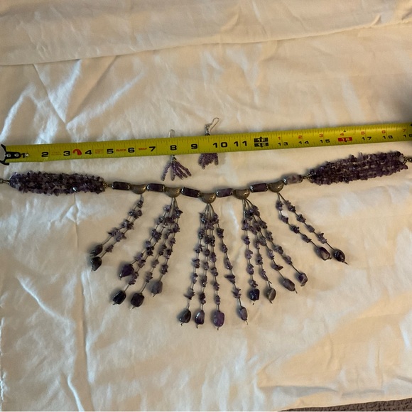 Statement piece. Substantial amethyst and silver necklace main image 1